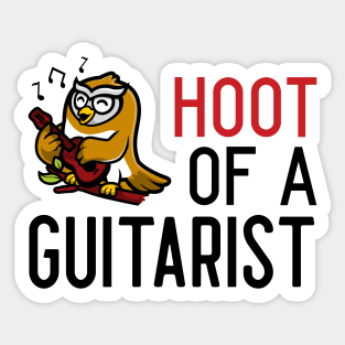 Hoot Of A Guitarist Sticker